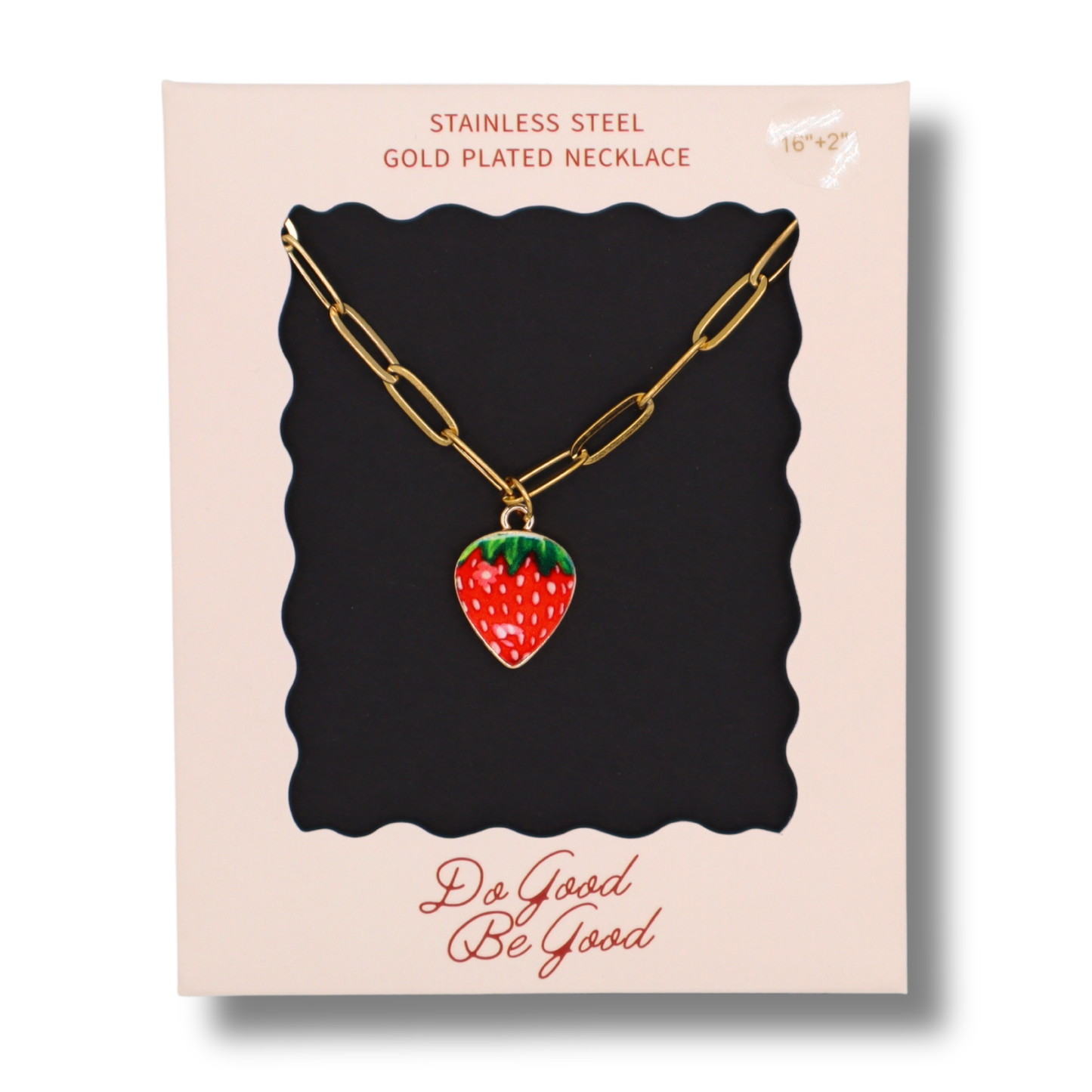 Strawberry Charm Gold Plated Necklace