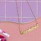 Overwhelmed Nameplate Necklace: Gold