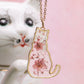 Floral Friend Gold Cat Dried Flower Necklace