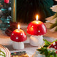 Small Red Toadstool Mushroom Holiday Candle