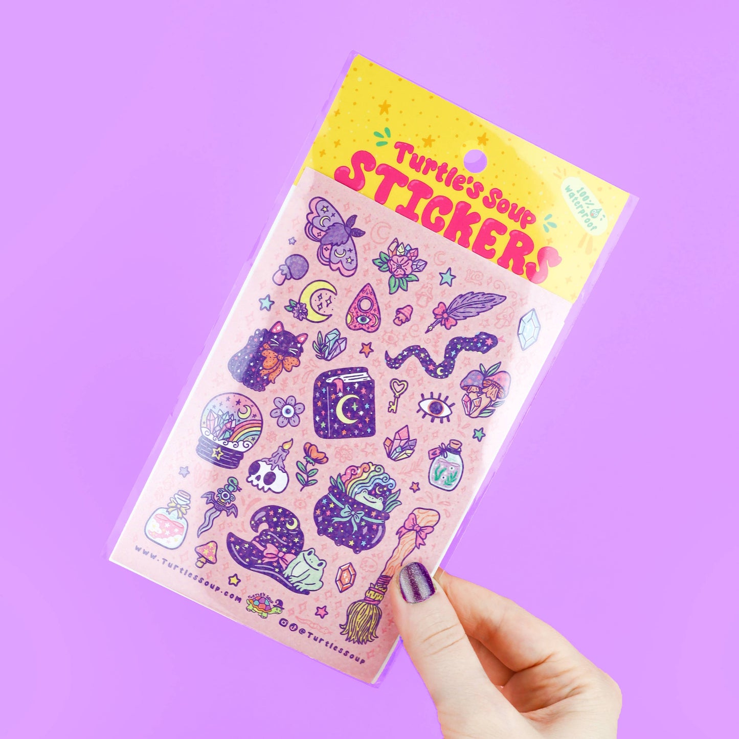 Witch and Sorcery Pastel Goth Kawaii Glitter Sticker Sheet
