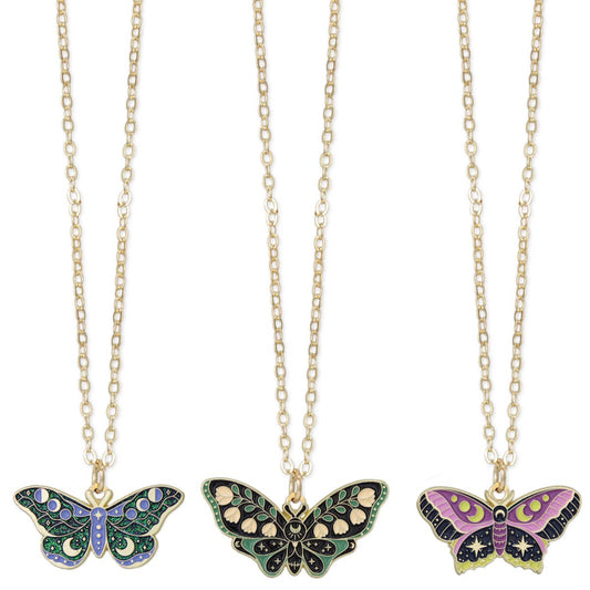 Glittering Wings Celestial Butterfly/Moth Necklace