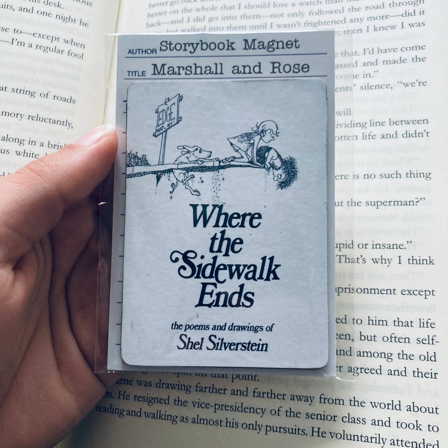 Where the Sidewalk Ends Bookish Wooden Magnet