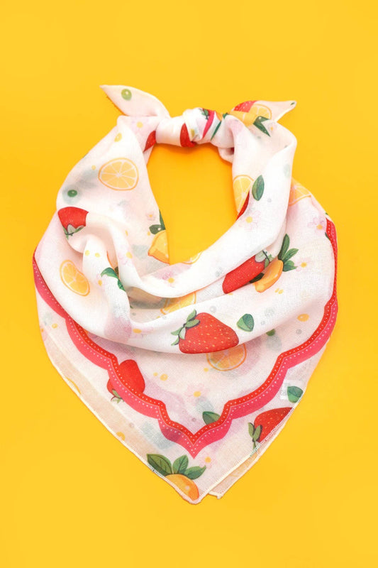 Strawberry Fruit Silk Scarf