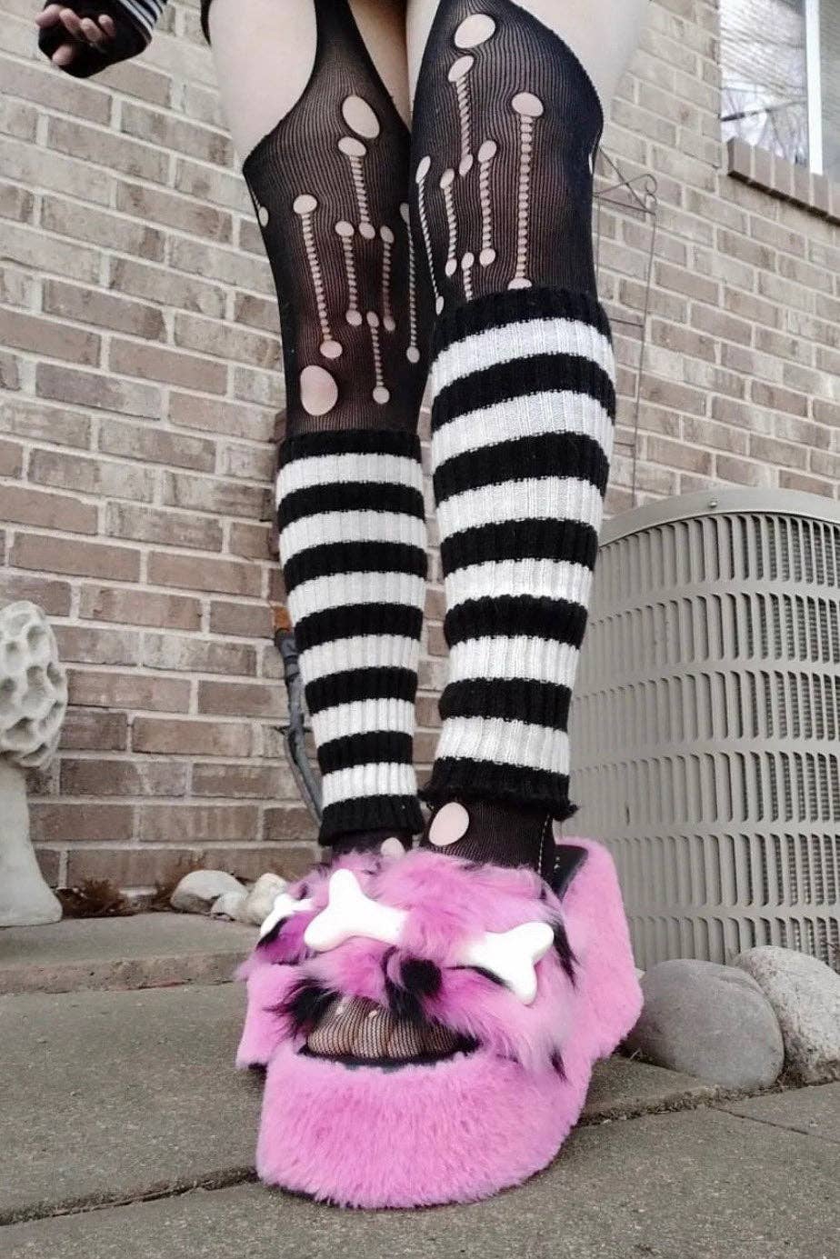Love at First Bite Striped Leg Warmers