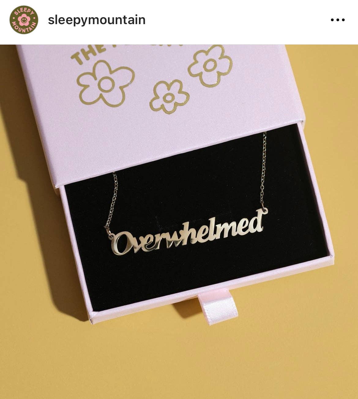 Overwhelmed Nameplate Necklace: Gold