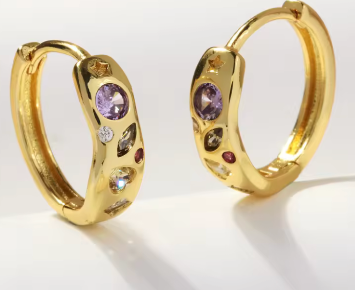 Confetti Galaxy Huggie Hoop Earrings