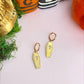 Brass Coffin Huggies Earrings