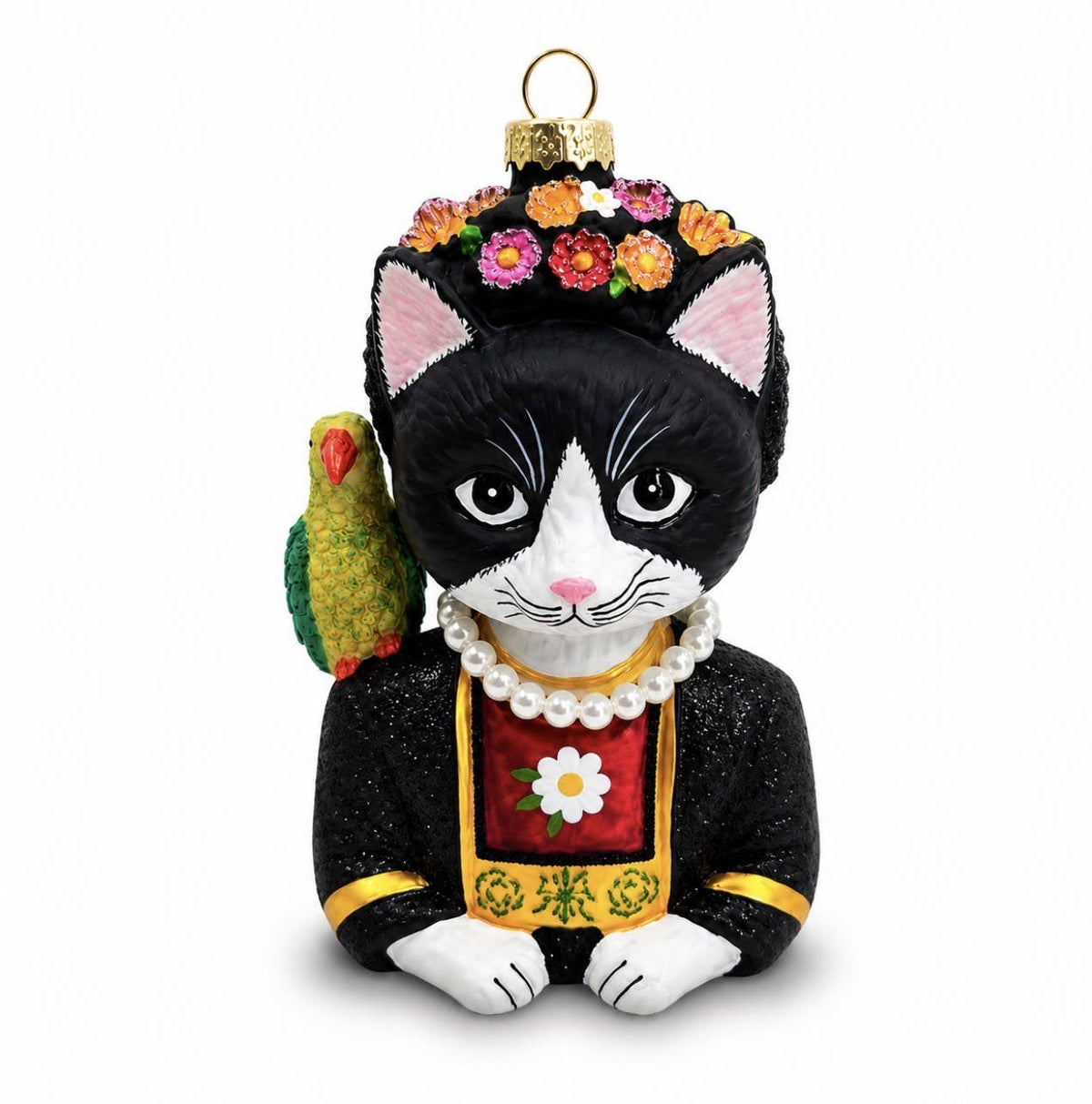 Frida Kahlo Tuxedo Cat Ornament 