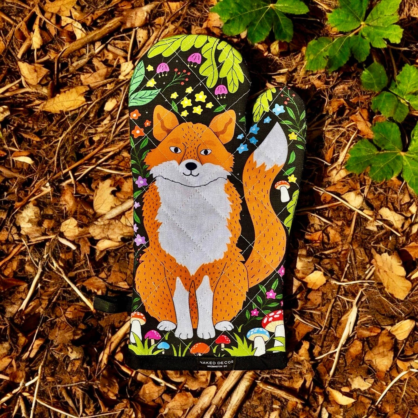 Orange Fox Oven Mitt   