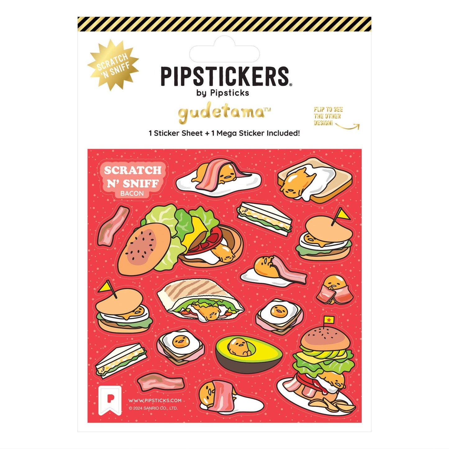 Gudetama Bacon Me Hungry Scratch 'n Sniff Stickers