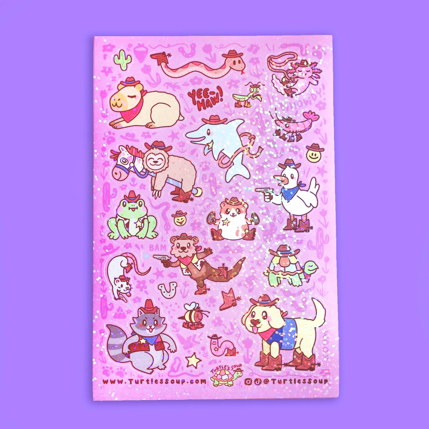 Cowboy Critters Vinyl Sticker Sheet