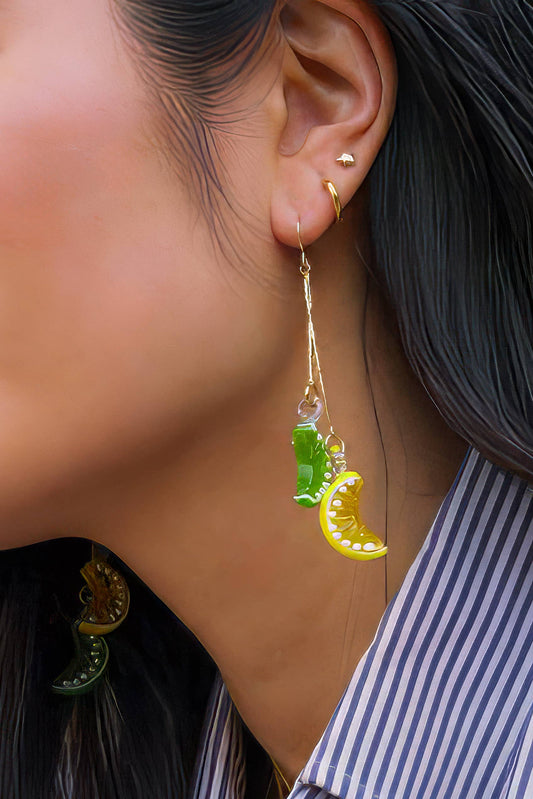 Lemon Lime Earrings - 18K Gold Plated