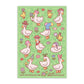 Ducks with Hats Floral Spring Animals Glitter Sticker Sheet