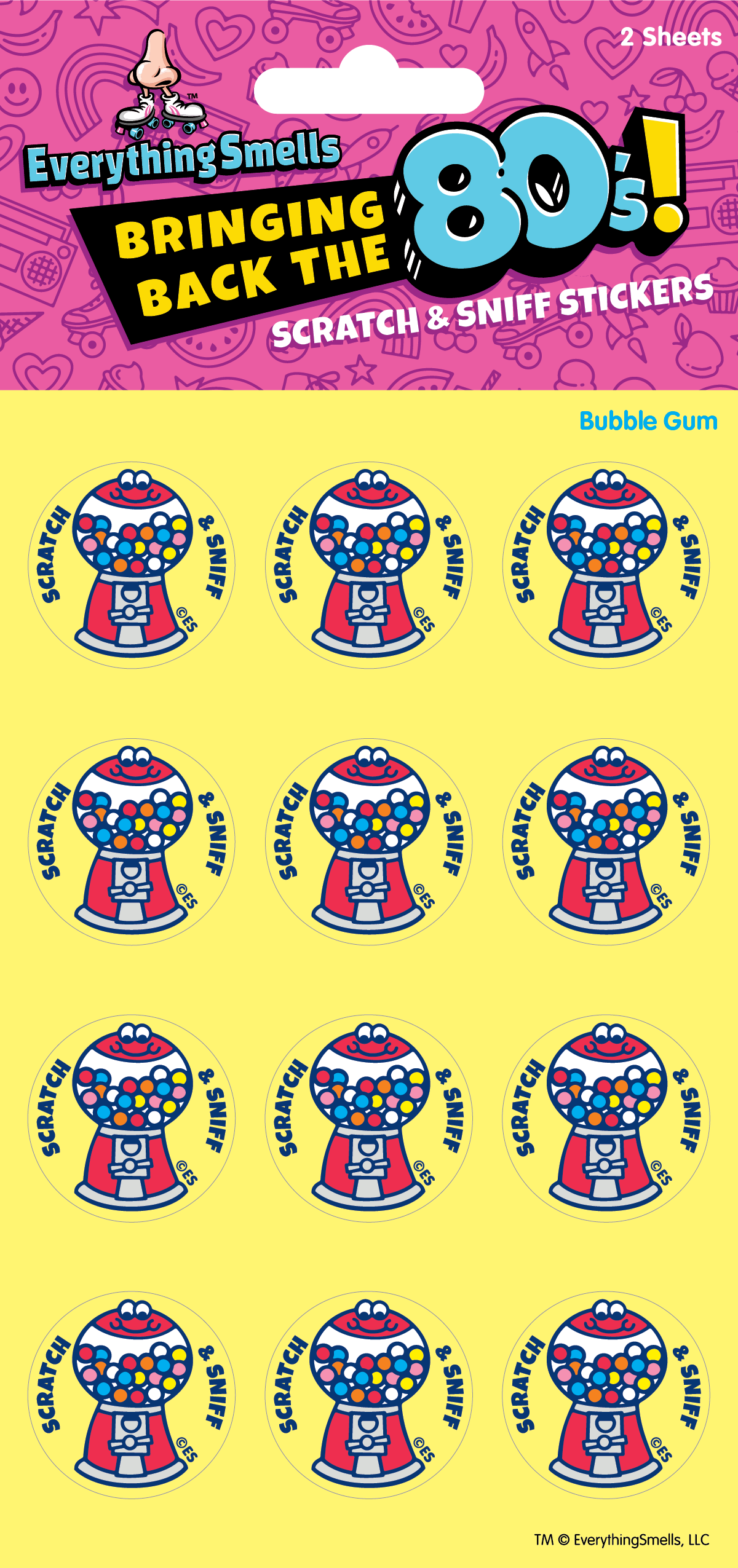 Bubble Gum Machine Scratch & Sniff Stickers