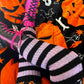 Funeral Flowers Striped Leg Warmers