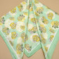 Mint Flower and Lemon Print Scarf