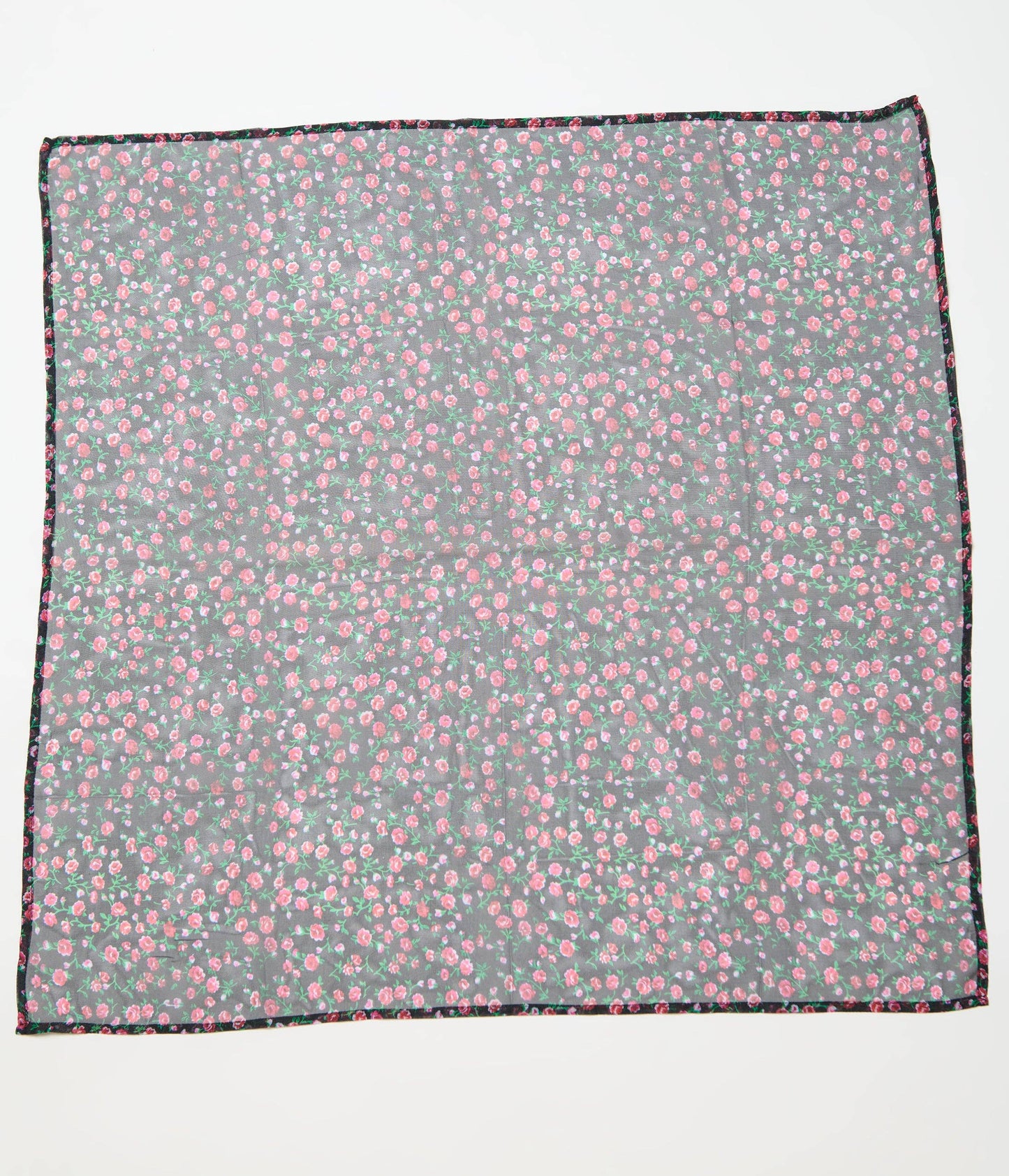 Black Ditzy Rose Hair Scarf