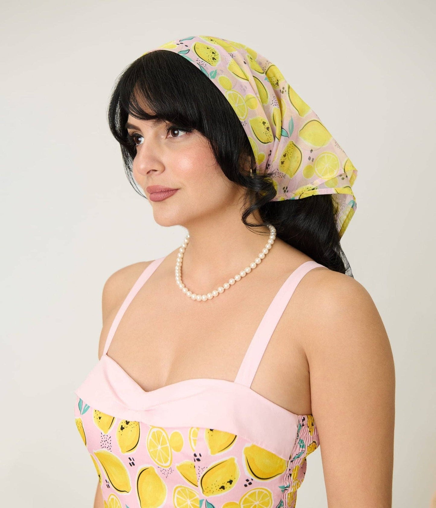 Unique Vintage Pink Lemonade Hair Scarf