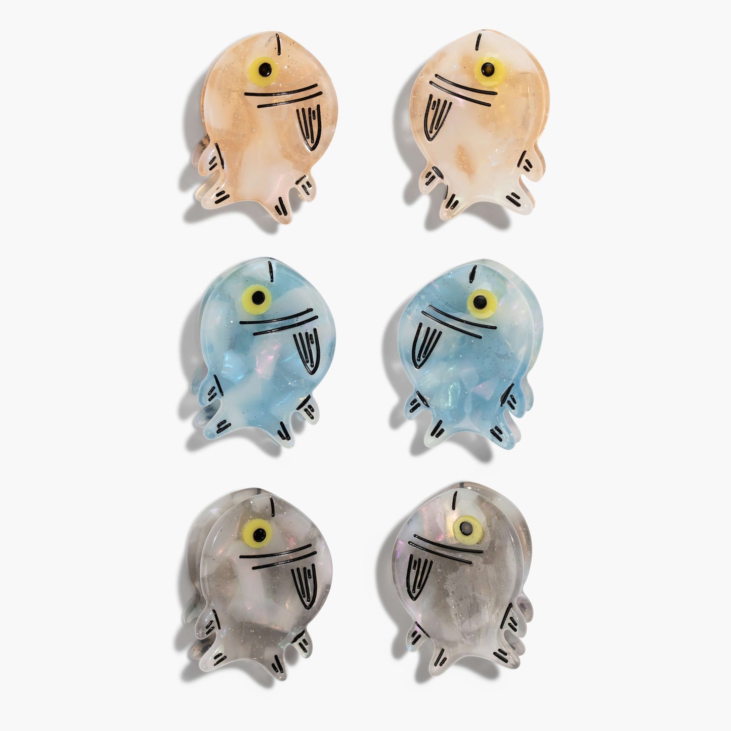 Micro Fish Hair Claw Clip Set