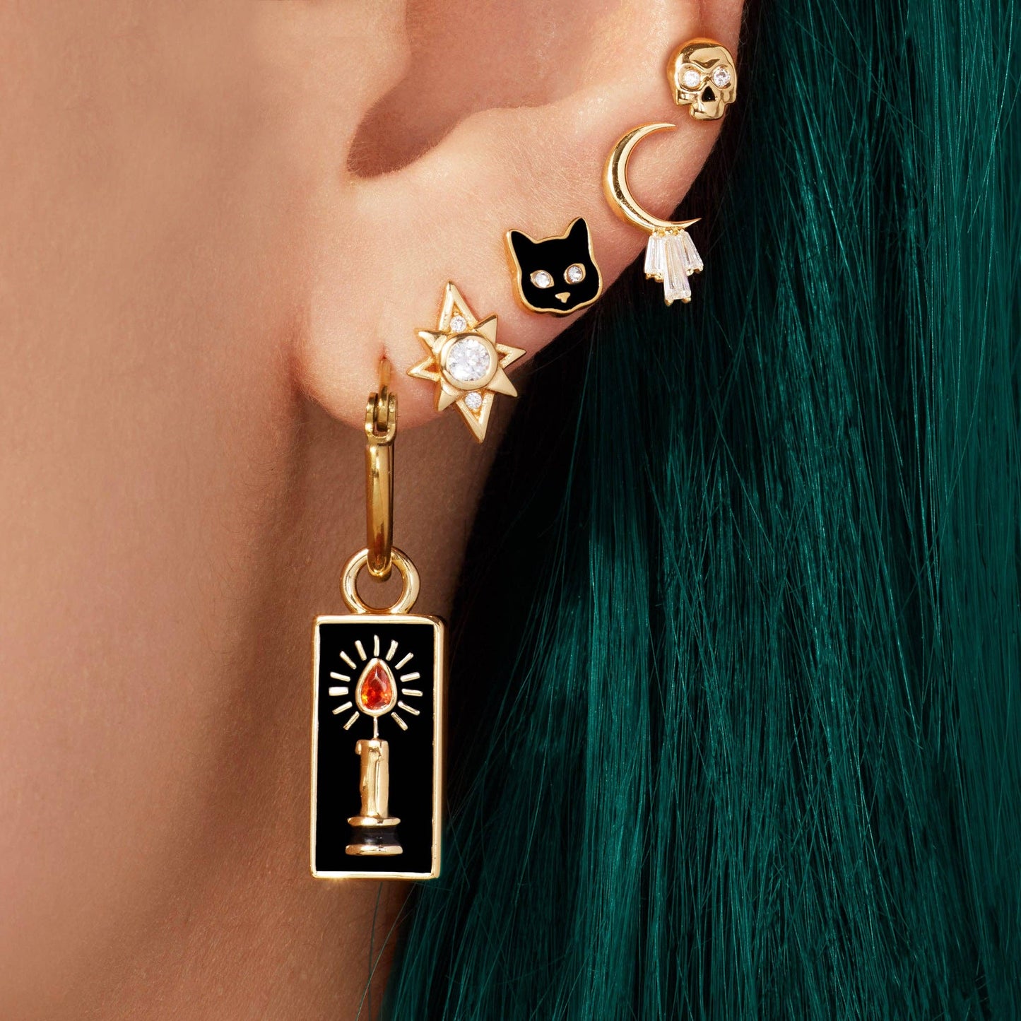 Cat Studs: 18K Gold Plated