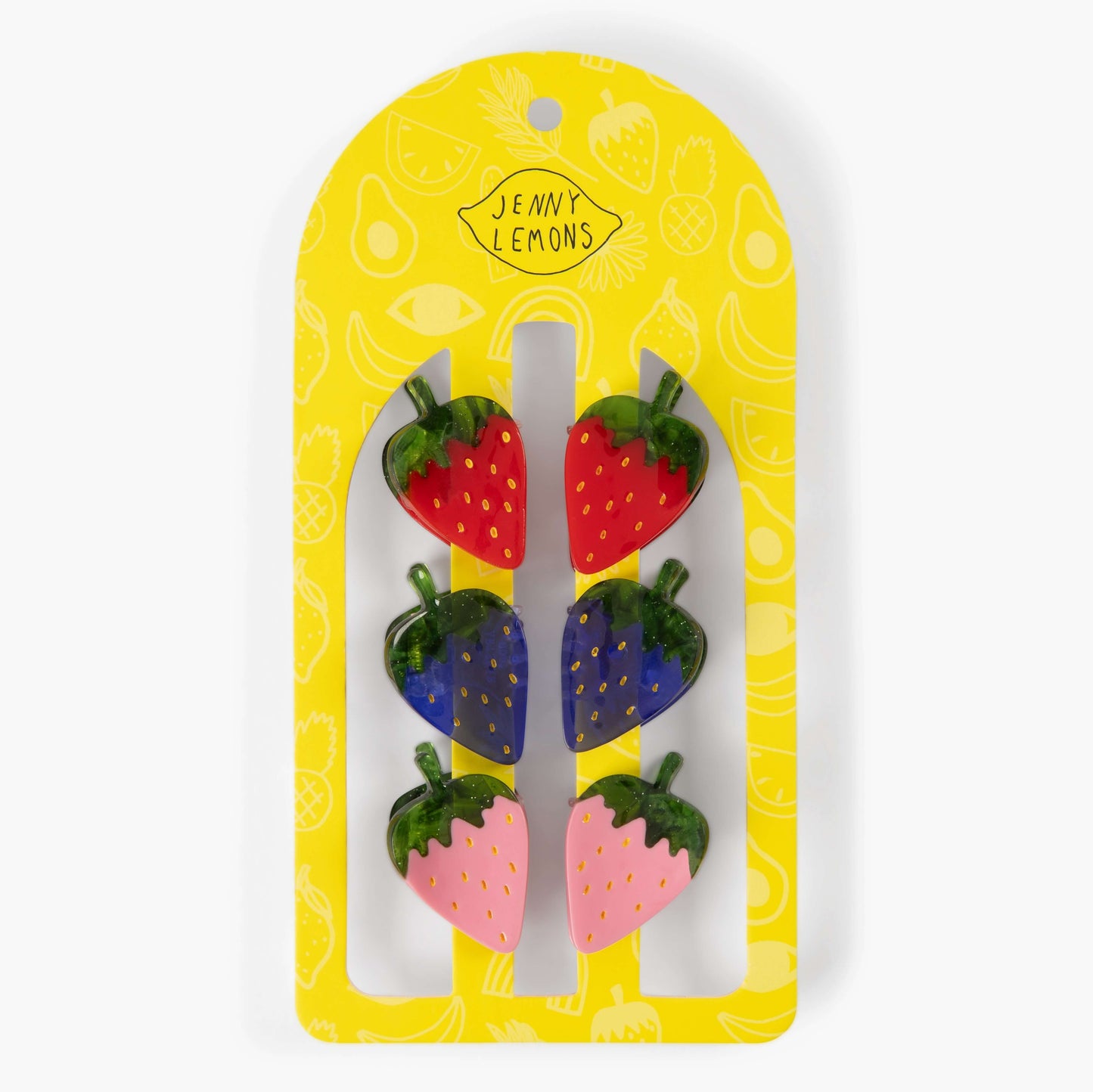 Micro Strawberry Patch Hair Claw Clip Set