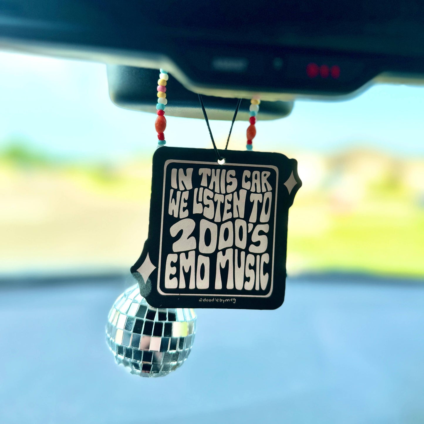 In This Car We Listen to Emo Music Car Air Freshener