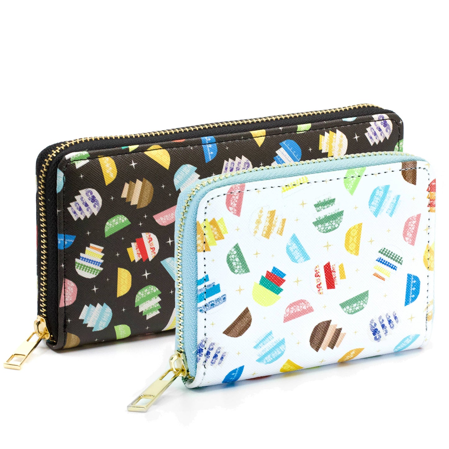 Pyrex-Inspired Retro Kitchen Wallet | 2 Sizes Available: Accordion Zip Wallet (Black)