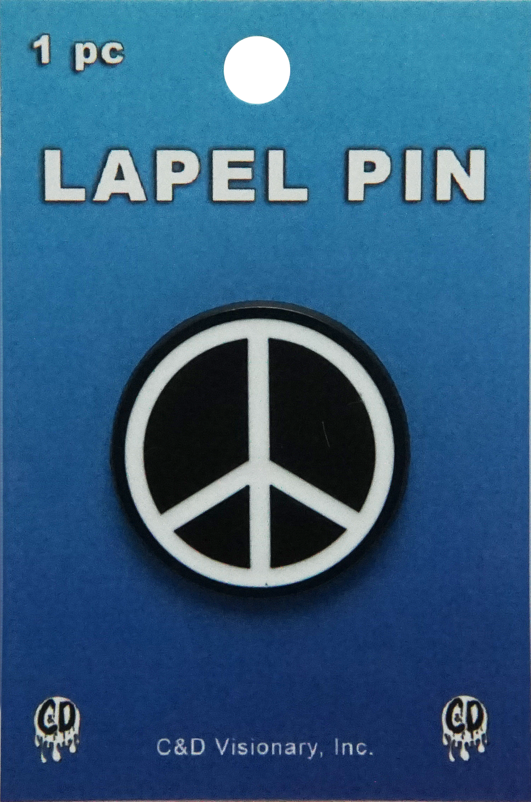 Enamel Pin - Peace Sign - Black And White