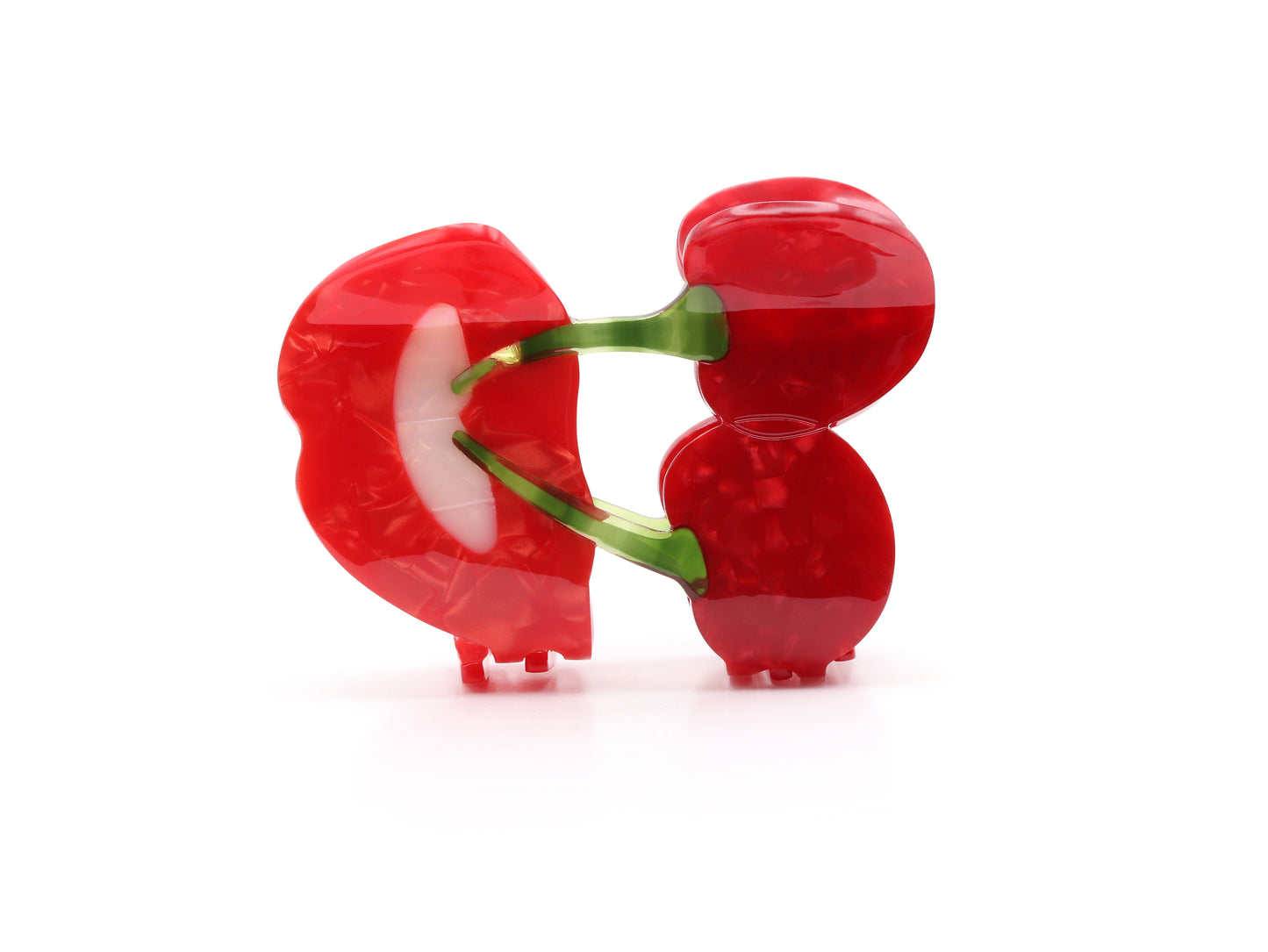 red lips holding cherries hair claw clip