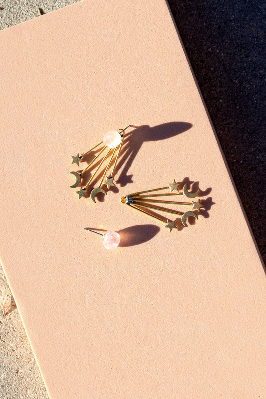 Galaxy Layered Studs Blush Quartz