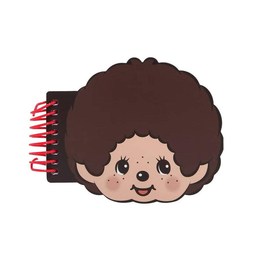 Monchhichi spiral notebook on a white background