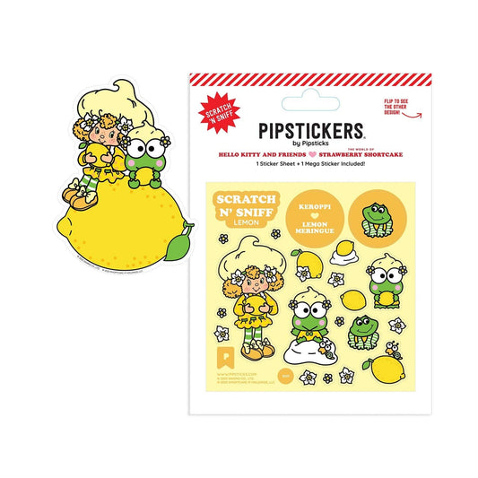 Pipsticks Lemon scratch and sniff sticker set with Hello Kitty and friends design on a white background