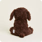 Brown plush dog toy on a white background