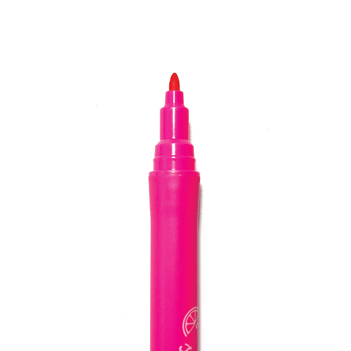 Pink marker on a white background