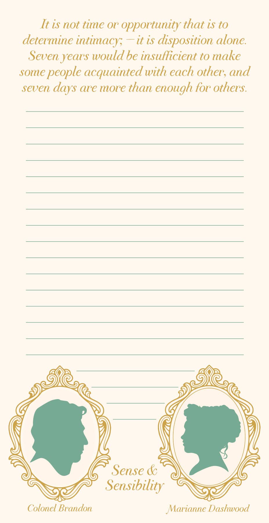 Jane Austen Lovers Notepad