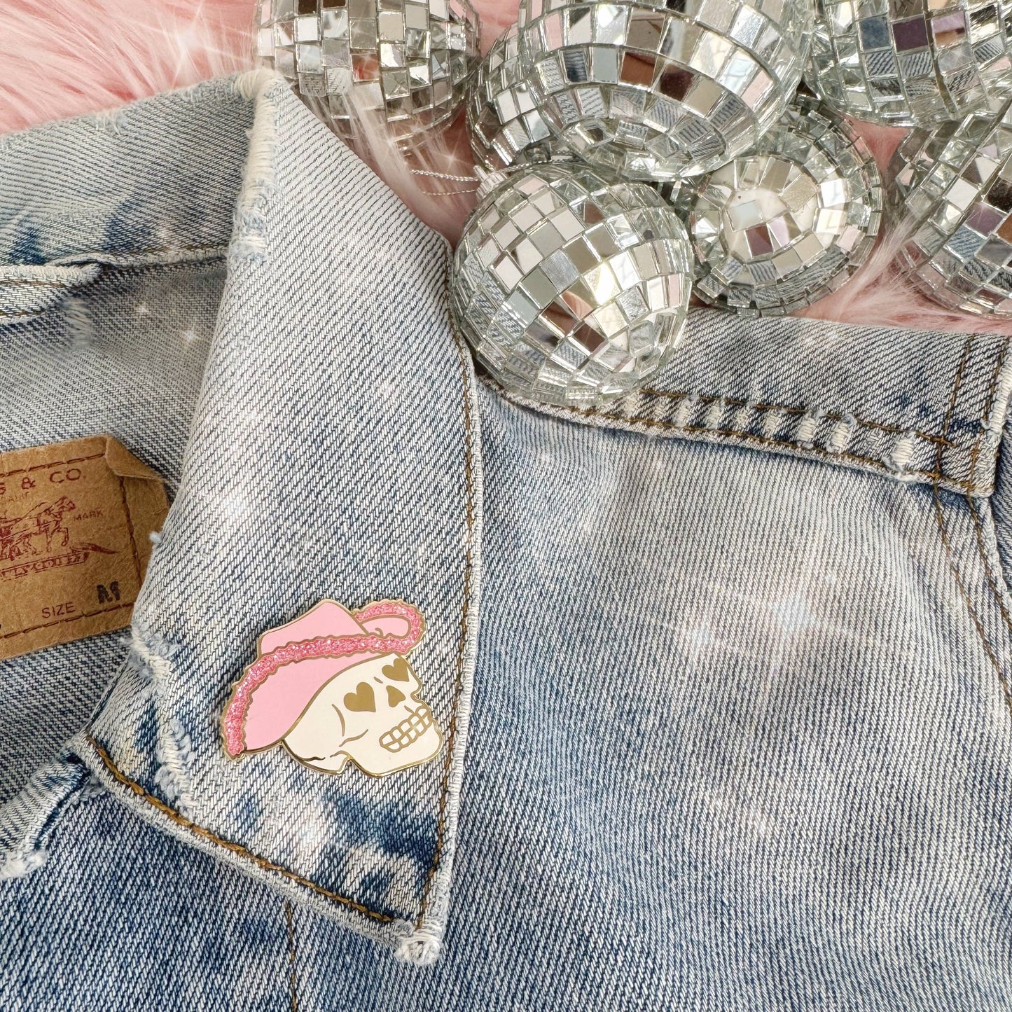 Cowgirl Skull Enamel Pin