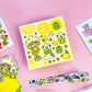 Lemon Scratch and sniff stickers with sanrio and strawberry shortcake characters on a pink background