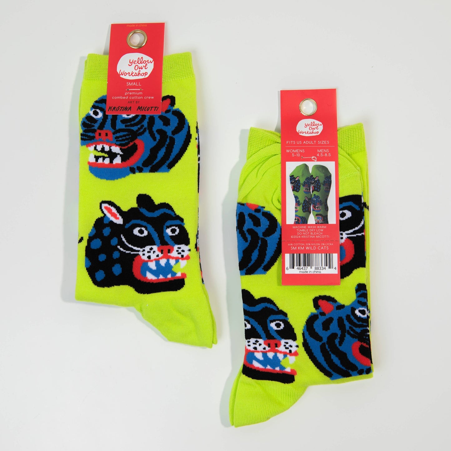 Kristina Micotti Wild Cats Women's Art Crew Socks