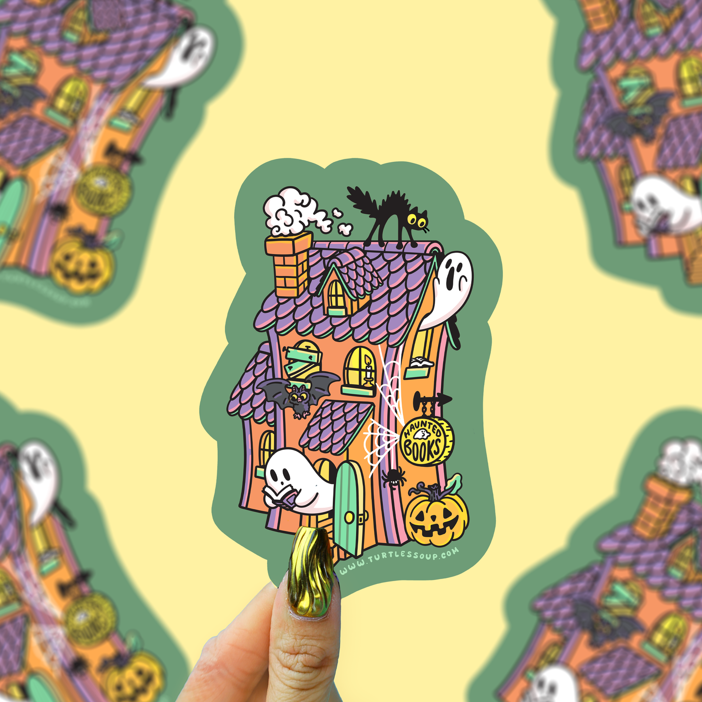 Haunted Bookstore Reading Ghosts Vinyl Sticker