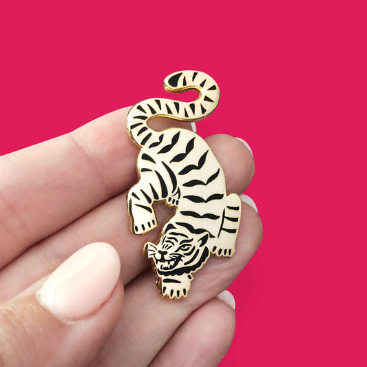 Fierce Tiger Gold Hard Enamel Pin
