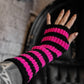 Spooky Striped Arm Warmers Black/Pink