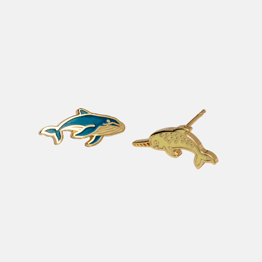 Whale & Narwhal Earrings