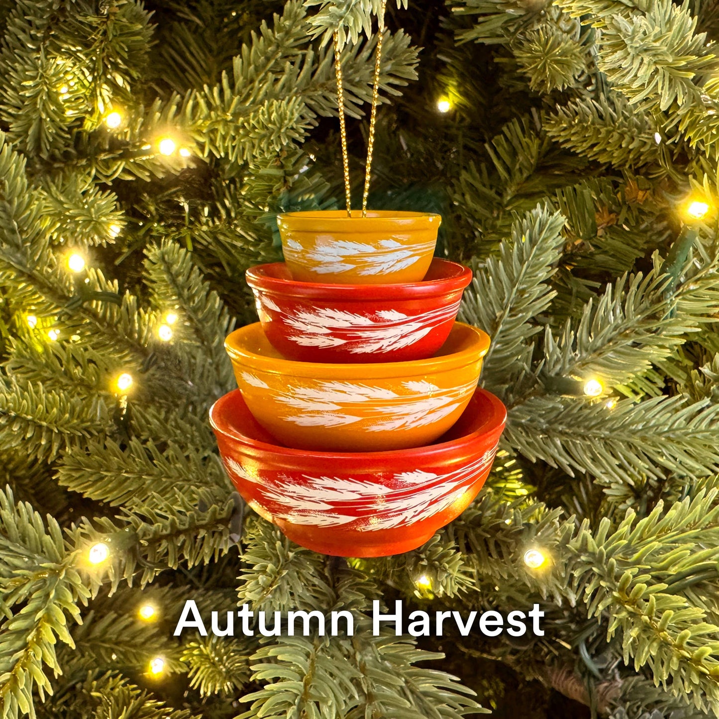 Mini Pyrex-Inspired Bowl Ornament | Retro Christmas Decor: Gooseberry