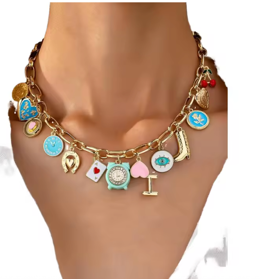 Clock It Charm Necklace