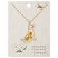 Gold Dog Dried Flower Necklace