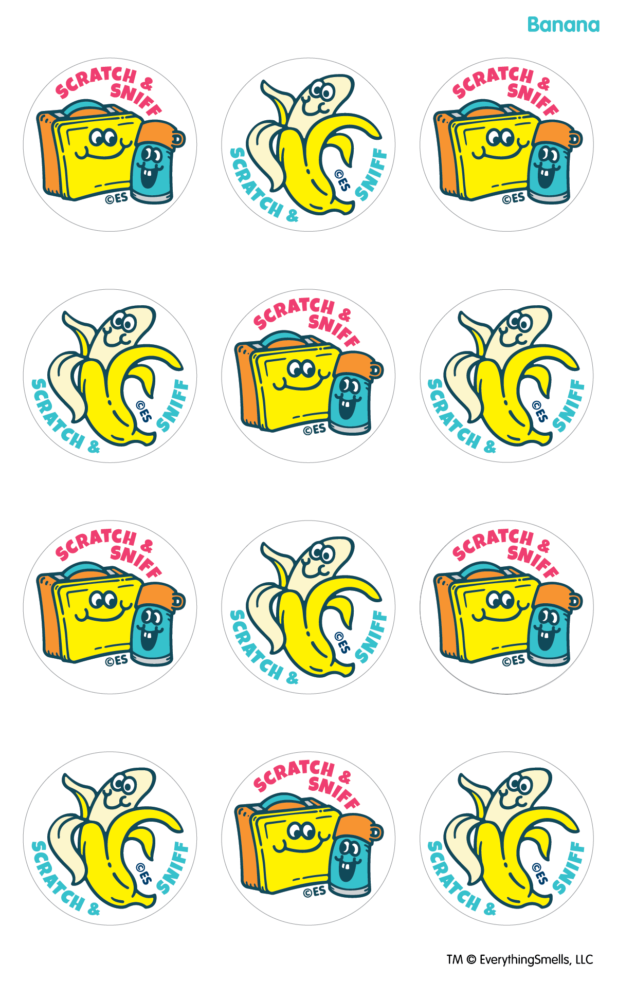 Banana & Lunch Box Scratch & Sniff Stickers