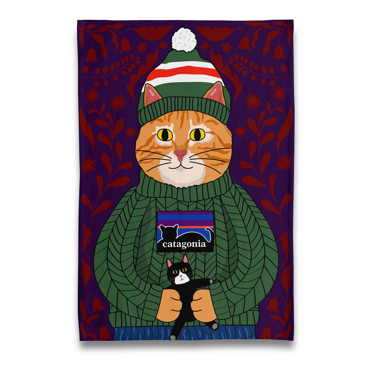 CATAGONIA - Kitty Cat Orange Tabby Tea Towel   