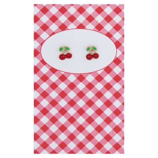 Lovely Day for a Picnic Cherry Post Earrings