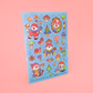Mushrooms and Clowns Woodland Stationery Sticker Sheet